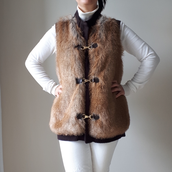 MICHAEL KORS FAUX FUR VEST - Picture 1 of 10